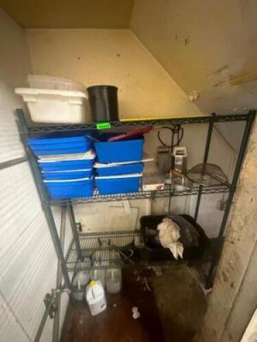 SHELVING UNIT WITH CONTENTS