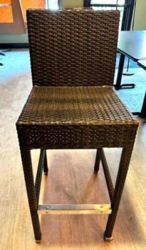 (4)- WICKER BARSTOOLS