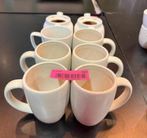 ASSORTED COFFEE MUGS AND TEA POTS
