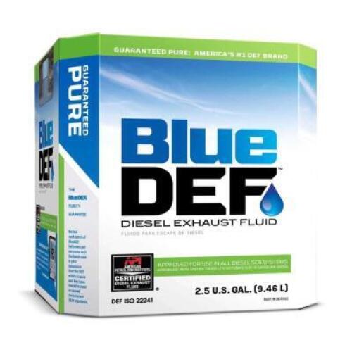 DESCRIPTION: (1) DIESEL EXHAUST FLUID BRAND/MODEL: PEAK BLUE #8393027 RETAIL$: $13.00 SIZE: 2.5 GALLON QTY: 1
