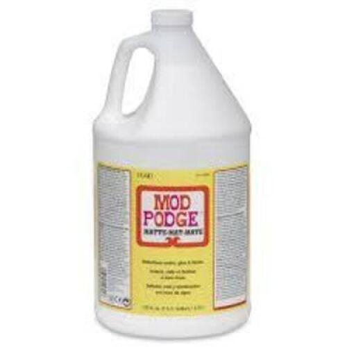 DESCRIPTION: (2) WATER BASED SEALER GLUE FINISH BRAND/MODEL: MOD PODGE INFORMATION: MATE SIZE: 1 GALLON RETAIL$: $37.45 EA QTY: 2