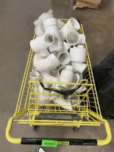 CART OF ASSORTED PVC PIECES