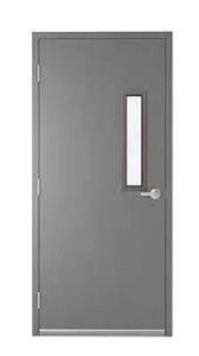 DESCRIPTION: (1) HEAVY DUTY INDUSTRIAL DOOR INFORMATION: STEEL, GRAY, WITH WINDOW RETAIL$: $459.00 EA QTY: 1