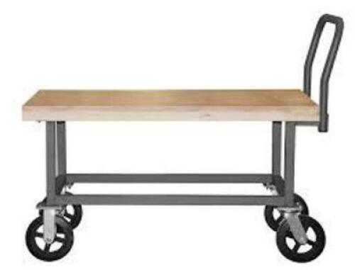 DESCRIPTION: (1) HAND TRUCK BRAND/MODEL: DURHAM #WHPT-WD-3060-8MR-95 INFORMATION: WOOD TOP, METAL FRAME SIZE: 26.5625" HEIGHT, 30" WIDTH, 63.75" LENGT
