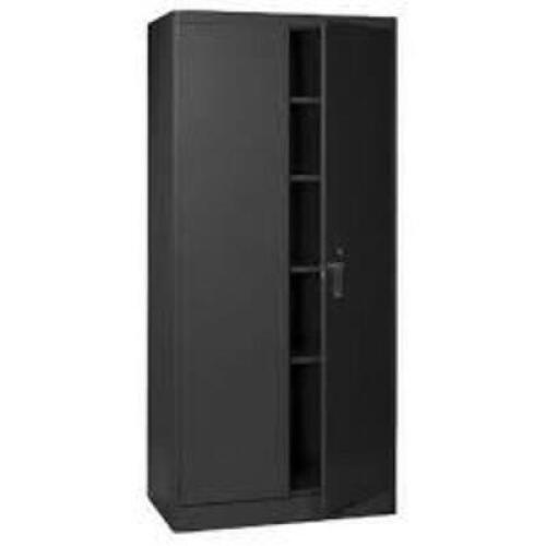 DESCRIPTION: (1) COMMERCIAL CABINET BRAND/MODEL: VALUE COLLECTION #29286887 INFORMATION: BLACK STEEL SIZE: 36" X 18"X 72" RETAIL$: $417.39 EA QTY: 1