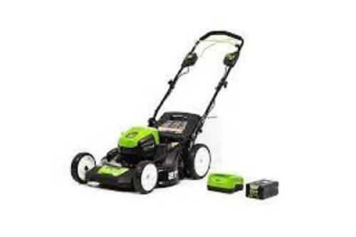DESCRIPTION: (1) CORDLESS SELF PROPELLED LAWN MOWER BRAND/MODEL: GREENWORKS INFORMATION: GREEN, 60V, SELF PROPELLED SIZE: 21" RETAIL$: $599.99 QTY: 1