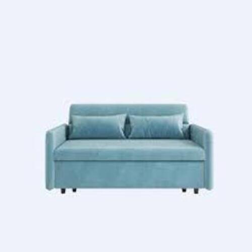 DESCRIPTION: (1) SOFA BED BRAND/MODEL: #107F INFORMATION: BLUE, VELVET LIKE RETAIL$: $480.00 EA QTY: 1