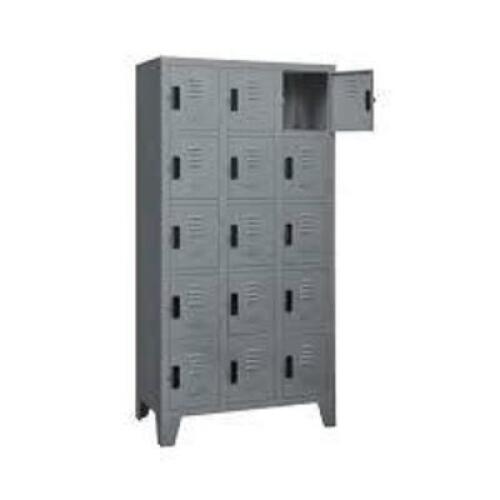 DESCRIPTION: (1) PREMIUM BOX LOCKER BRAND/MODEL: HALLOWELL #4VEV5 INFORMATION: LOUVERED, PADLOCK HASP, DARK GRAY SIZE: 36 IN X 12 IN X 66 IN, 5 TIERS,