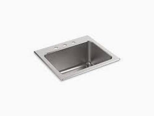 DESCRIPTION: (1) TOP MOUNT UTILITY SINK BRAND/MODEL: KOHLER #5798-3-NA INFORMATION: STAINLESS STEEL SIZE: 25" X 22" RETAIL$: $835.99 EA QTY: 1