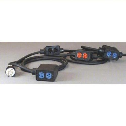 DESCRIPTION: (1) DEAD END POWER STRINGER BRAND/MODEL: KH INDUSTRIES #14A290 INFORMATION: 12 AWG WIRE SIZE, 4 CONDUCTORS, 125/250V AC, BLACK SIZE: 15'
