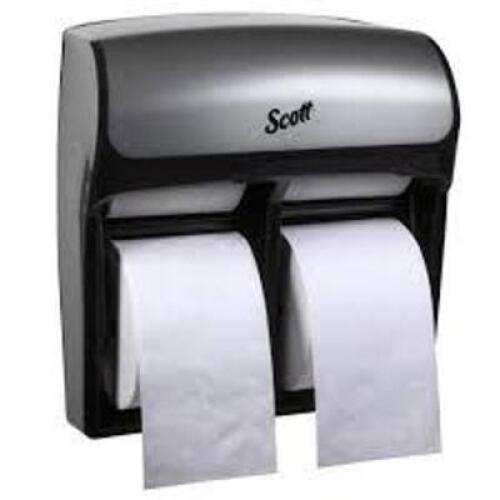 DESCRIPTION: (3) HIGH CAPACITY BATH TISSUE DISPENSER BRAND/MODEL: SCOTT #44519 INFORMATION: FAUX STAINLESS RETAIL$: $63.02 EA QTY: 3