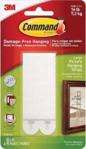 DESCRIPTION: (2) CASES OF (24) PACKS OF LARGE PICTURE HANGING STRIPS BRAND/MODEL: COMMAND, 3M #17206-ES INFORMATION: WHITE SIZE: 16 LB CAPACITY RETAIL