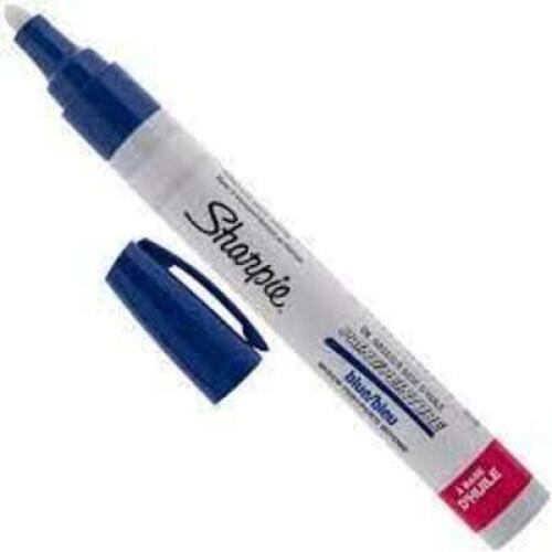 DESCRIPTION: (6) OIL BASED PAINT MARKER BRAND/MODEL: SHARPIE INFORMATION: BLUE MEDIUM POINT RETAIL$: $5.00 EA QTY: 6