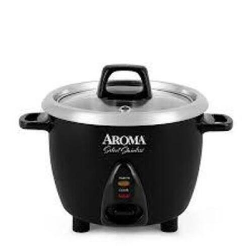DESCRIPTION: (1) RICE AND GRAIN COOKER BRAND/MODEL: AROMA SIZE: 2QT RETAIL$: $30.00 EA QTY: 1