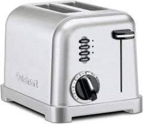 DESCRIPTION: (1) COMPACT TOASTER BRAND/MODEL: CUISINART INFORMATION: STAINLESS SIZE: 2 SLICE RETAIL$: $29.99 EA QTY: 1