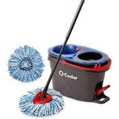 DESCRIPTION: (1) EASY WRING RINSE CLEAN MOP BUCKET BRAND/MODEL: O-CEDAR INFORMATION: BLUE AND BLACK RETAIL$: $51.95 EA QTY: 1