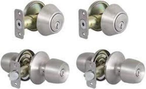 DESCRIPTION: (1) SET OF (2) DEADBOLT AND ENTRY DOOR KNOB BRAND/MODEL: DEFIANT RETAIL$: $42.28 EA QTY: 1