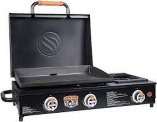 DESCRIPTION: (1) CAMPING GRIDDLE BRAND/MODEL: BLACKSTONE SIZE: 14" WITH SIDE BURNER RETAIL$: $150.00 EA QTY: 1