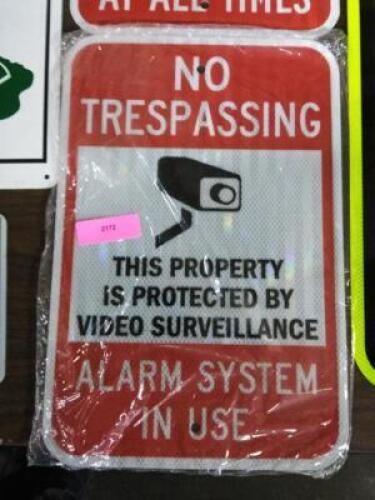 DESCRIPTION: (1) NO TRESPASSING SIGN SIZE: ALUMINUM RETAIL$: $17.25 EA QTY: 1