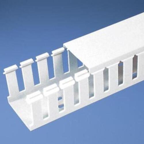 DESCRIPTION: (1) PALLET OF APPROX (75) SLOTTED WIRE DUCTING SIZE: 57.2MM X 79.3MM X 72" LONG RETAIL$: $60.30/EA QTY: 1