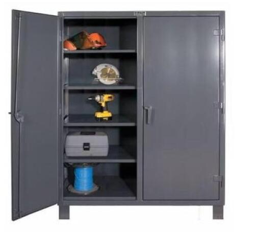 DESCRIPTION: (1) SUPER DUTY STEEL STORAGE CABINET BRAND/MODEL: DURHAM/G9948486 INFORMATION: 1525LB SHELF CAPACITY, PADLOCKABLE SIZE: 60 in x 24 in x 7