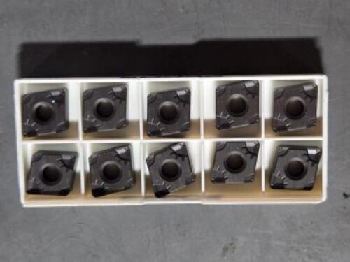 DESCRIPTION: (20) CARBIDE TURNING INSERTS BRAND/MODEL: SECO CNMG433-MF5 TP1500 RETAIL$: $392.60 QTY: 20
