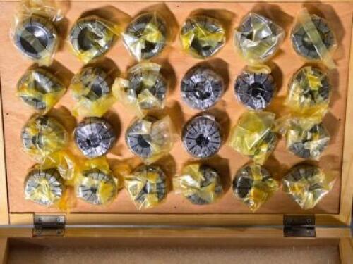 DESCRIPTION: (1) (24) PC ER40 COLLET SET BRAND/MODEL: PARLEC ER40-S024 SIZE: 1/32" TO 1" RETAIL$: $1,247.10 QTY: 1