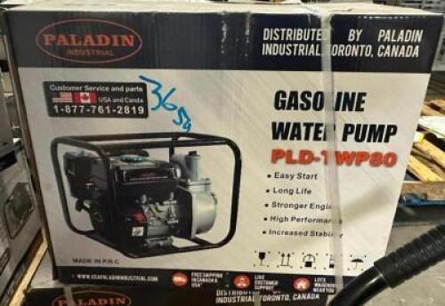 DESCRIPTION: 3" GASOLINE WATER PUMP BRAND/MODEL: PALADIN PLD-TWP80 RETAIL$: $350.00 QTY: 1