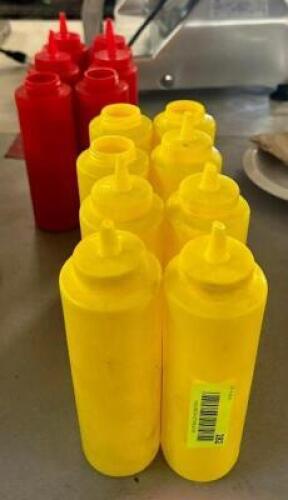 ASSORTED KETCHUP AND MUSTARD SQUEEZE BOTTLES