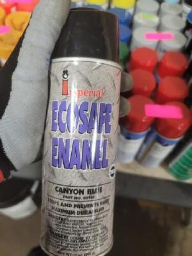 DESCRIPTION: (6) SPRAY PAINT BRAND/MODEL: IMPERIAL ECOSAFE ENAMEL #85140 INFORMATION: CANYON BLUE RETAIL$: $8.75 EA SIZE: 12 OZ QTY: 6