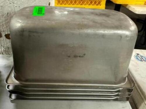 (4) 1/3 SIZE STAINLESS PANS