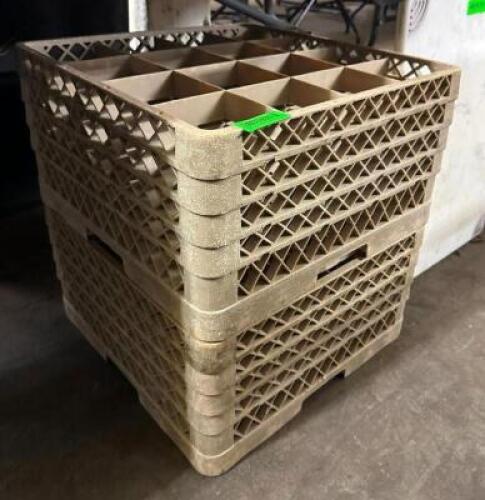 (2) TALL GLASS DISH RACKS
