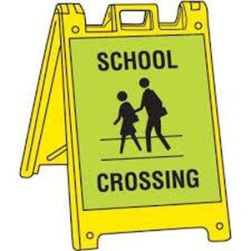DESCRIPTION: (2) TRAFFIC BARRIER STANDING SIGNS BRAND/MODEL: SIGNICADE INFORMATION: REFLECTIVE, SCHOOL ZONE RETAIL$: $280.75 EA QTY: 2