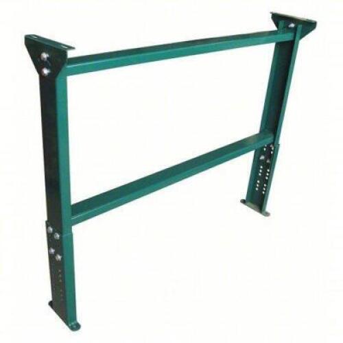 DESCRIPTION: (2) CONVEYOR SUPPORT STAND BRAND/MODEL: PRODUCT NUMBER #2WJL4 INFORMATION: GREEN, 1 FULL ASSEMBLY, 1 IS JUST EXTRA PARTS, STEEL SIZE: 39
