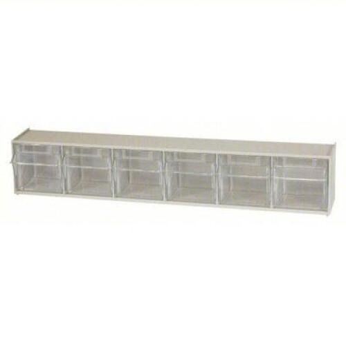 DESCRIPTION: (2) TIP-OUT BIN BRAND/MODEL: AKRO-MILLS #39T751 INFORMATION: FRAME/PANEL/RAIL/WALL, BEIGE, UNFINISHED SIZE: 3 3/4 IN X 23 5/8 IN X 4 1/2