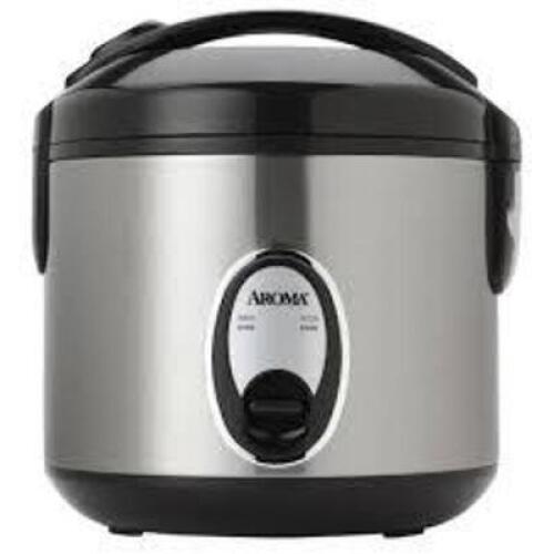 DESCRIPTION: (1) RICE AND GRAIN COOKER BRAND/MODEL: AROMA INFORMATION: STAINLESS STEEL SIZE: 2QT RETAIL$: $30.00 EA QTY: 1
