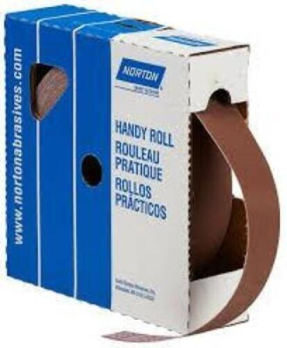 DESCRIPTION: (3) ROLLS OF SANDPAPER BRAND/MODEL: NORTON #66261126288 INFORMATION: P80 GRIT, ALUMINUM OXIDE SIZE: 1-1/2" W X 50 YD RETAIL$: $73.98 EA Q