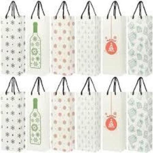 DESCRIPTION: (1) BAG OF APPROX (100) WINE GIFT BAGSBRAND/MODEL: JUVALEINFORMATION: MULTI CHRISTMAS DESIGNSRETAIL$: $16.49 EAQTY: 1