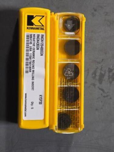 DESCRIPTION: (20) CERAMIC TURNING INSERTS BRAND/MODEL: KENNAMETAL RNGN 120400EGN RETAIL$: $240.10 QTY: 20