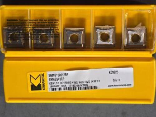 DESCRIPTION: (10) SNMG543RP CARBIDE ROUGHING POSITIVE INSERTS BRAND/MODEL: KENNAMETAL SNMG150612RP KC9225 RETAIL$: $541.21 QTY: 10