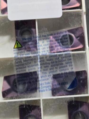 DESCRIPTION: (20) XOMX CARBIDE MILLING INSERTS BRAND/MODEL: SECO XOMX180608TR-ME14 RETAIL$: $590.00 QTY: 20