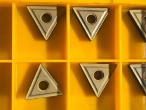 DESCRIPTION: (18) CARBIDE TURNING INSERTS BRAND/MODEL: MITSUBISHI TNMG542 MC6025 RETAIL$: $613.80 QTY: 18
