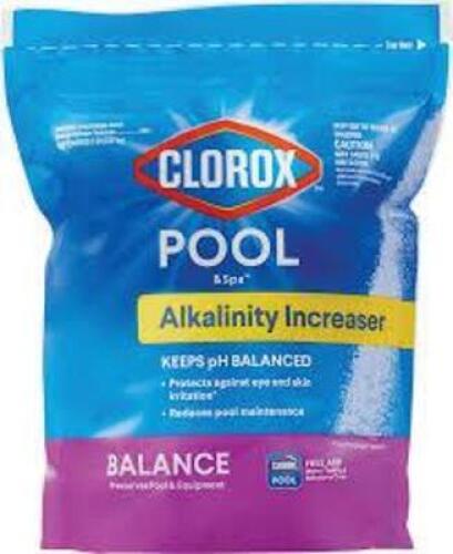 DESCRIPTION: (4) ALKALINITY INCREASER BRAND/MODEL: CLOROX POOL AND SPA SIZE: 5 LB RETAIL$: $10.94 EA QTY: 4