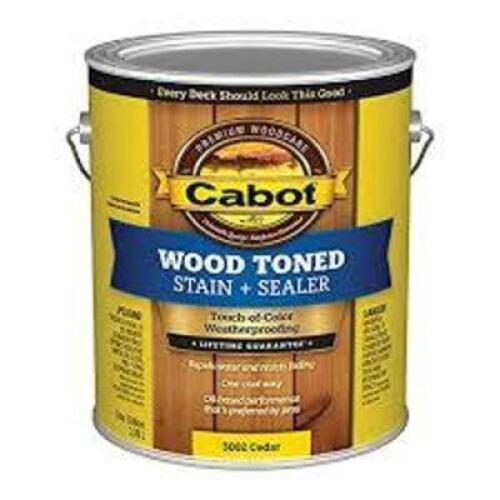 DESCRIPTION: (2) STAIN AND SEALER BRAND/MODEL: CABOT #38Y041 INFORMATION: NATURAL SIZE: 1 GALLON RETAIL$: $76.11 EA QTY: 2