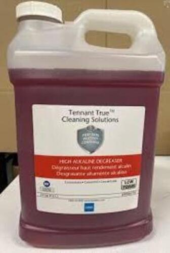 DESCRIPTION: (1) HIGH ALKALINE DEGREASER BRAND/MODEL: TENNANT TRUE CLEANING SOLUTIONS SIZE: 2.5 GALLON RETAIL$: $80.00 EA QTY: 1