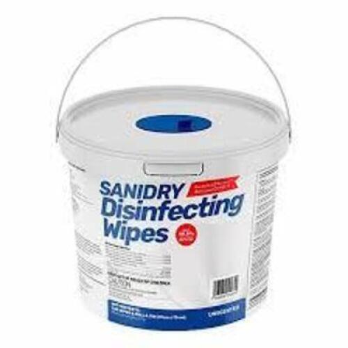 DESCRIPTION: (4) DISINFECTANT CLEANING WIPES BRAND/MODEL: ROSMAR SANIDRY WIPES #786LC3 SIZE: 300 WIPES PER CONTAINER RETAIL$: $18.48 EA QTY: 4