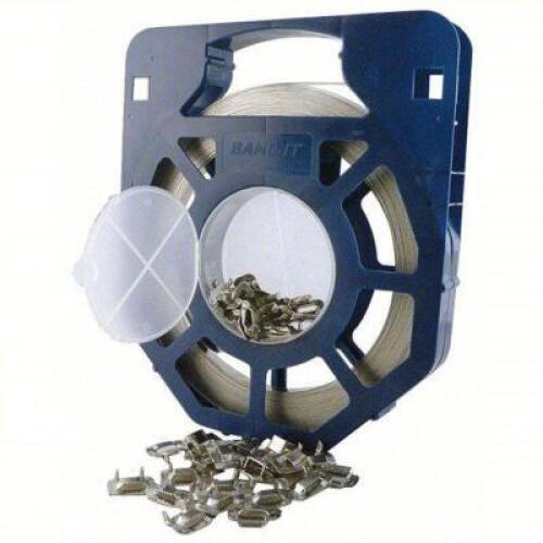 DESCRIPTION: (1) STEEL BAND AND BUCKLE KIT BRAND/MODEL: BAND-IT #13E233 SIZE: 0.03 in Strapping Thick, 1,500 lb Break Strength RETAIL$: $193.05 EA QTY