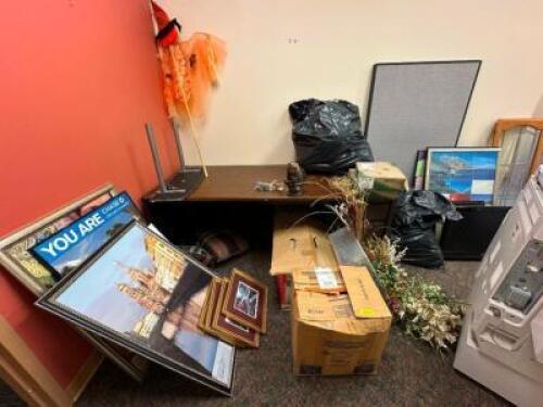 ASSORTED DECORATIONS AND OFFICE SUPPLIES