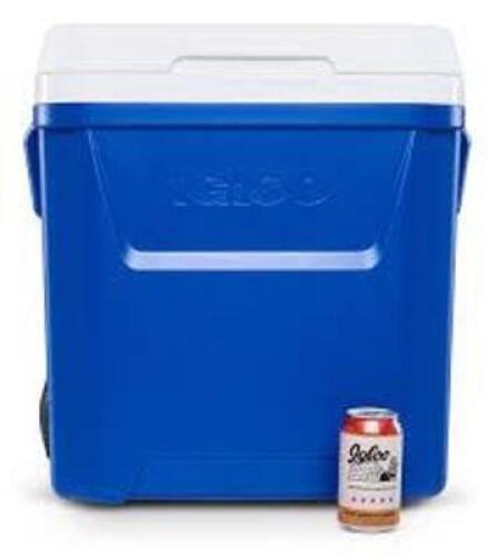 DESCRIPTION: (1) LAGUNA ICE CHEST COOLER BRAND/MODEL: IGLOO INFORMATION: BLUE SIZE: 60 QT RETAIL$: $33.88 EA QTY: 1