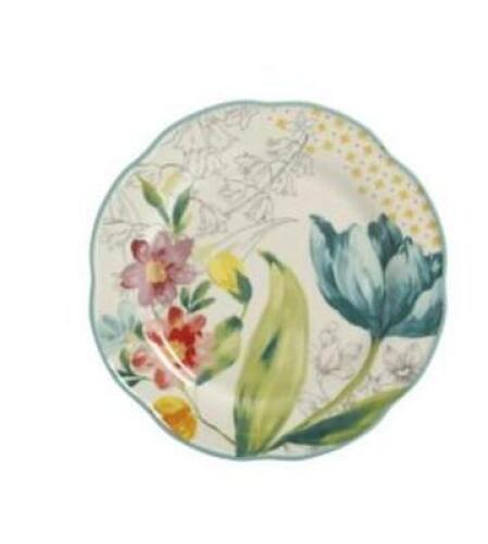 DESCRIPTION: (1) DINNERWARE SET BRAND/MODEL: THE PIONEER WOMAN #121299.13R INFORMATION: RUFFLE TOP, STONEWARE, SPRING BOUQUET SIZE: 9 PIECES RETAIL$: